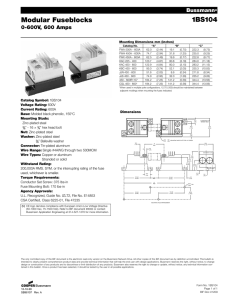 1BS104 Modular Fuseblocks 0-600V, 600 Amps Bussmann