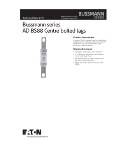 Bussmann series AD BS88 Centre bolted tags BUSSMANN SERIES