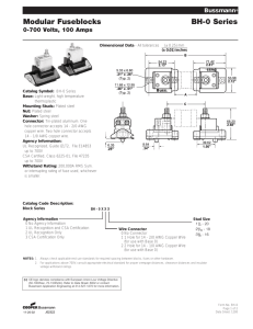 Modular Fuseblocks BH-0 Series 0-700 Volts, 100 Amps Bussmann