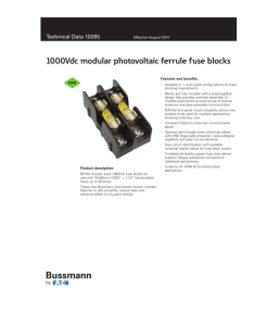 1000Vdc modular photovoltaic ferrule fuse blocks Technical Data 10265 Effective August 2014