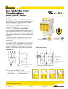 Surge Protection Made Simple Photovoltaic Applications ™ Modular DIN Rail SPD Solutions
