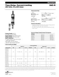 Time-Delay, Current-Limiting HAC-R 250 Volts, 3¤Ω¡º-200 Amps Bussmann
