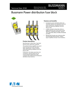 BUSSMANN Bussmann Power distribution fuse block SERIES Technical	Data	10192