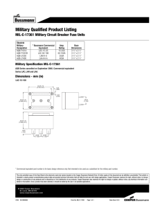 Military Qualified Product Listing MIL-C-17361 Military Circuit Breaker Fuse Units