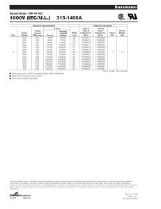 1000V (IEC/U.L.) 315-1400A Bussmann Square Body – DIN 43 653