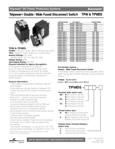 TPW &amp; TPWDS Telpower Double - Wide Fused Disconnect Switch Bussmann