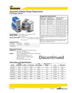 Transient Voltage Surge Suppressor TVS Surge Series Suggested replacements