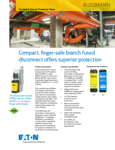 Compact, finger-safe branch fused disconnect offers superior protection BUSSMANN SERIES