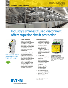 Industry’s smallest fused disconnect offers superior circuit protection BUSSMANN SERIES