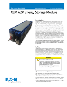 XLM 62V Energy Storage Module Technical Note 10406 Introduction