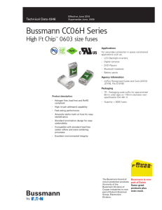 Bussmann CC06H Series High I t Chip™ 0603 size fuses Pb