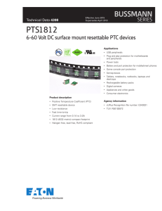 PTS1812 6-60 Volt DC surface mount resettable PTC devices Pb HF