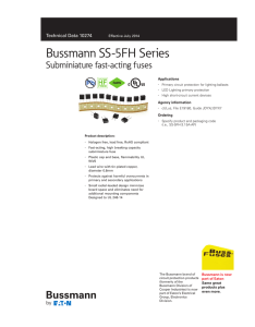 Bussmann SS-5FH Series Subminiature fast-acting fuses Pb HF