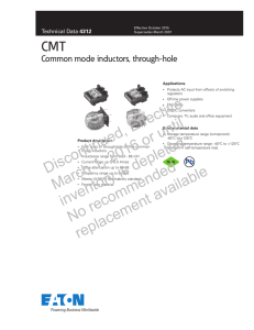 CMT Common mode inductors, through-hole