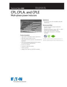 CPL,CPLA, and CPLE Multi-phase power inductors
