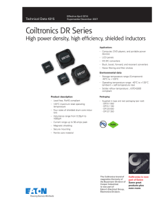Coiltronics DR Series High power density, high efficiency, shielded inductors