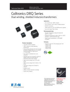 Coiltronics DRQ Series Dual winding, shielded inductors/transformers Technical Data 4311