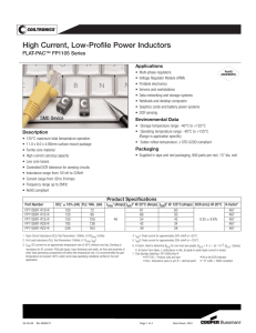 High Current, Low-Profile Power Inductors FLAT-PAC™ FP1105 Series Applications
