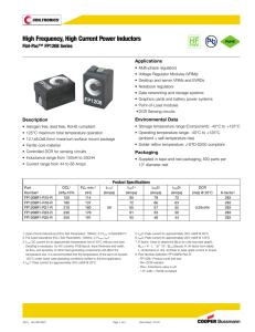 HF Pb High Frequency, High Current Power Inductors Flat-Pac™ FP1208 Series