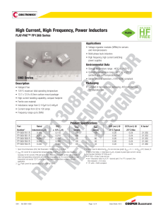 High Current, High Frequency, Power Inductors