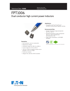 FPT1006 Dual conductor high current power inductors