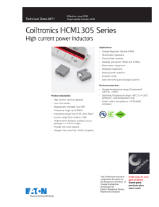 Coiltronics HCM1305 Series High current power inductors