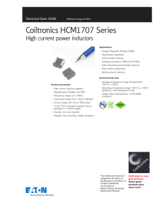 Coiltronics HCM1707 Series High current power inductors
