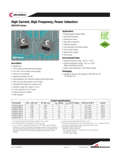 HF High Current, High Frequency, Power Inductors FREE HCP0704 Series