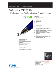 Coiltronics MPI2520 High Current, Low Profile, Miniature Power Inductors Pb HF