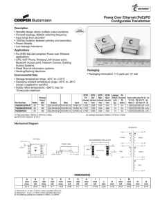 Power Over Ethernet (PoE)/PD Configurable Transformer