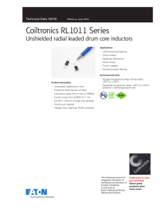Coiltronics RL1011 Series Unshielded radial leaded drum core inductors