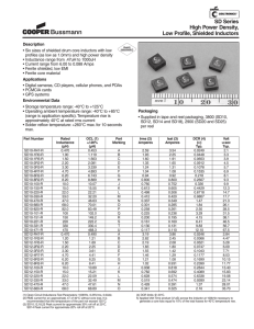 SD Series High Power Density, Low Profile, Shielded Inductors