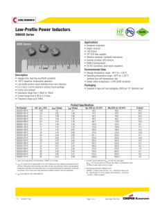Pb HF Low-Profile Power Inductors SD6020 Series
