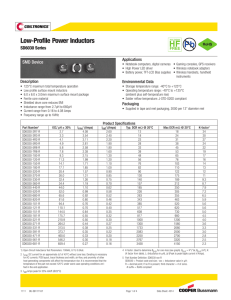 Pb HF Low-Profile Power Inductors SD6030 Series