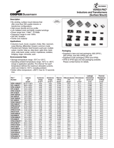 VERSA-PAC Inductors and Transformers (Surface Mount)