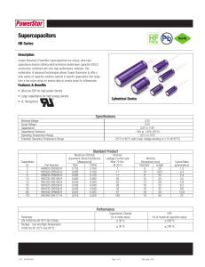 Supercapacitors HB Series