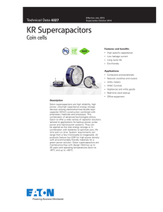 KR Supercapacitors Coin cells Pb HF