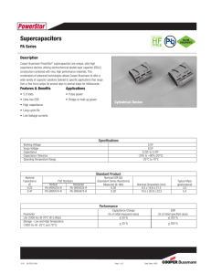 Pb HF Supercapacitors PA Series