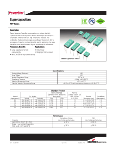 Pb HF Supercapacitors PHV Series