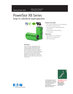 PowerStor XB Series Snap-in cylindrical supercapacitors Pb HF