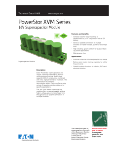 PowerStor XVM Series 16V Supercapacitor Module HF Technical Data 10105