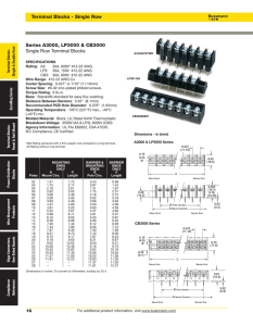 Series A3000, LP3000 &amp; CB3000 Single Row Terminal Blocks