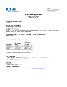 Product Change Notice PCN#: EE-PCN16017 March 22, 2016