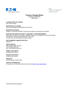 Product Change Notice PCN#: EE-PCN15001 08/21/2015