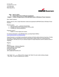 Date:  April 19, 2012 To:  Cooper Bussmann Coiltronics Customers