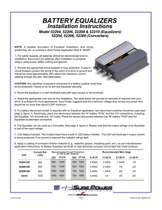 BATTERY EQUALIZERS Installation Instructions Model 52204, 52206, 52208 &amp; 52210 (Equalizers)