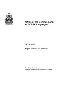 Office of the Commissioner of Official Languages 2010-2011