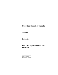 Copyright Board of Canada 2010-11 Estimates