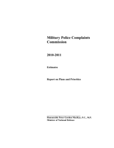 Military Police Complaints Commission 2010-2011