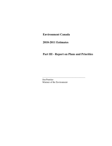 Environment Canada 2010-2011 Estimates Part III - Report on Plans and Priorities